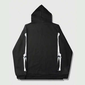 Sudadera con Capucha Personalizada para Hombre 2024, Impresión de Calavera DTF, Alta Calidad, Casual, Manga Larga, Primavera-Otoño, con Cremallera - Product Image 6