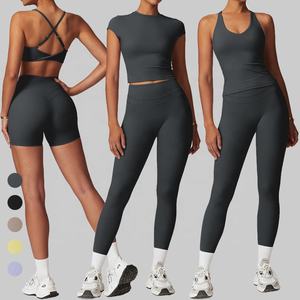 Nouvel ensemble de fitness personnalisé très demandé pour femmes, vêtements de sport taille haute, OEM, vente en gros de leggings de yoga à taille élastique de qualité supérieure - Product Image 3