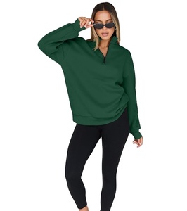 Nouveauté, vêtements décontractés à manches longues pour femmes, prix de gros, coton et polyester, sweat-shirts à demi-zip pour femmes, qualité supérieure, unisexe - Product Image 3