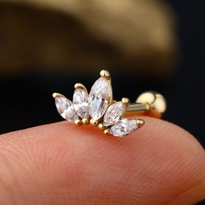 Customized Luxury Gold Plated Marquise Cut Diamond Stud <b>Earrings</b> for Women VVS Moissanite Iced Fine Jewelry Screw Back Gift - Product Image 6