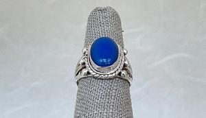 Elegant Blue Chalcedony Designer 925 Sterling Silver <b>Bridal</b> Ring Handmade <b>Wedding</b> <b>Gift</b> for Women on Valentine's <b>Day</b> - Product Image 2