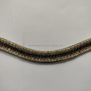 Bandas de lujo para cejas para caballos, banda de cuero inglés, negro, blanco, marrón o negro, con botón a presión - Product Image 4