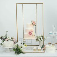 Présentoir à gâteaux suspendu en métal doré le plus vendu présentoir à desserts pour mariage, restaurant, fête au meilleur prix