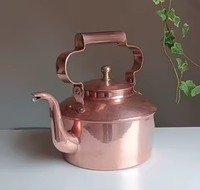 Bouilloire en cuivre artisanale avec couvercle, plaquée or, écologique, compatible micro-ondes, design moderne pour la maison, l'hôtel, la restauration