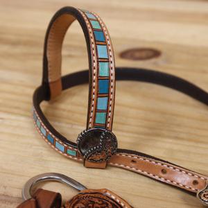 Horse Riding Equipment Headstall & Breastplate Horse Tack Set Products Leather Headcollar Breastplate for Horses - Product Image 4