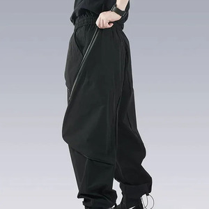 กางเกงคาร์โก้ทรงแบ็กกี้สีดำสำหรับผู้ชายสไตล์ฮิปฮอปสุดเท่พร้อมซิป6กระเป๋าเครื่องแต่งกายแนวสตรีทแบบเทคนิคระบายอากาศ - Product Image 4