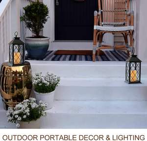 Farol Clásico de Metal Hecho a Mano con Acabado Brillante, Decoración para el Hogar de Ramadán, Lámpara de Luz de Vela - Product Image 5