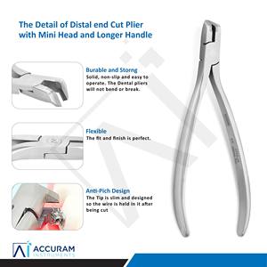 Alicates de Ortodoncia para Alambre de Arco, Corte Distal Pesado, Cabeza Mini, Mango Largo con Agarre de Seguridad, Acero Inoxidable, Instrumentos Dentales - Product Image 2