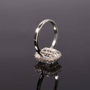 แหวนหมั้นเพชรโมอิสสีโรสโกลด์18kt ออกแบบได้ตามต้องการชุดของขวัญแต่งงานสำหรับผู้หญิงคุณภาพสูง - Product Image 3