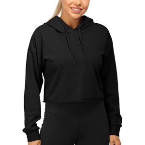 Sweat à capuche surdimensionné pour femmes Sweat-shirt de gymnastique en gros avec tissu tricoté léger et motif de lettres brodées pour l'hiver - Product Image 1