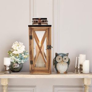 Elegante farol de madera para velas con tapa de acero inoxidable y paneles de vidrio, perfecto para decoración interior y exterior, de proveedor indio. - Product Image 4