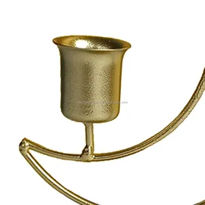 Nouvel arrivage Bougeoir en métal lune poli or Support votif personnalisé Elégant éclairage pour la maison Tea Light Display Made in India - Product Image 1