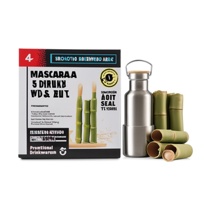 Set di bicchieri personalizzati in acciaio inossidabile e bambù - Product Image 2