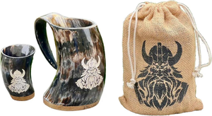 MULTI CRAFT Luxury Buffalo Horn Beer Stein 500ml Eco-Friendly Durable Authentic <b>Bar</b> <b>Accessory</b> Custom Colors Logo Classic Vintage - Product Image 2