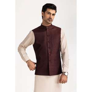 Chaleco Formal Rojo de Poliéster para Hombre WC-PD24-033, Chaleco de Trabajo Cruzado con Decoración de Botones, Resistente al Viento, Tallas Grandes - Product Image 5