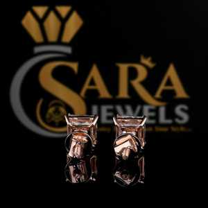 Princess Cut VVS Moissanite Diamond Stud <b>Earrings</b> 925 <b>Sterling</b> <b>Silver</b> Elegant and Luxurious Jewelry - Product Image 3