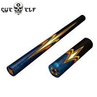 CUEELF Nouvelle Arrivée Queue de Billard Semi-Finie en Ébène Bleu Foncé avec Incrustation Dragon pour Carambole et Snooker