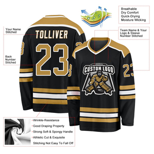 BEST Customized Logo Ice Hockey Jerseys 100% Polyester Long Sleeves V-Neck Quick Dry Ice Hockey Jerseys For Men's Breathable - Product Image 3