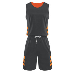 Conjunto de Uniforme de Baloncesto Personalizado, Negro y Naranja, Jersey sin Mangas, Pantalones Cortos, Absorbente de Humedad, Transpirable, 100% Poliéster, Unisex, Adulto - Product Image 5