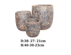 Maceta de cerámica esmaltada Atlantis al por mayor diseño redondo de arena macetas de jardinería al aire libre para decoración de guardería - Product Image 3