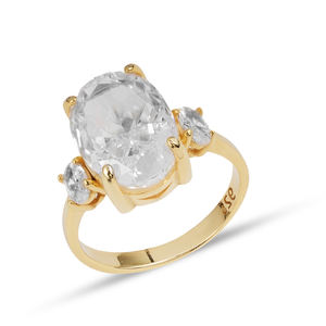 แหวนแต่งงานทรงวงรีประดับพลอย CZ สีขาว ดีไซน์คลาสสิก เครื่องประดับชั้นดี งานฝีมือ ขายส่ง เงินแท้ 925 - Product Image 4