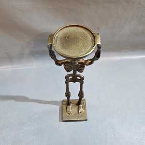 Hot Selling Skeleton <b>Tealight</b> <b>Holder</b> Twisted Luxury Metal Candlestick Halloween Home Decor Tabletop Decorative Lantern Jar - Product Image 3