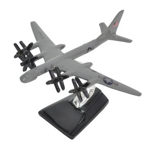 Modèle d'avion Tupolev Tu-95 en aluminium moulé sous pression, artisanat, modèle d'avion décoratif, hélice, objet, revêtement gris avec base - Product Image 1