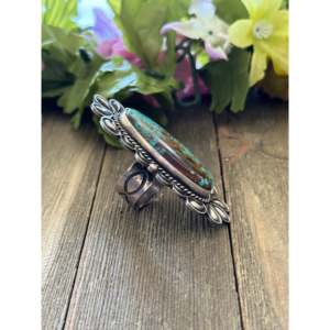 Alex Sanchez Royston Turquoise Sterling <b>Silver</b> <b>Adjustable</b> Vintage <b>Ring</b> - Product Image 4