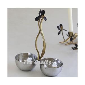 Tazón Decorativo de Acero Inoxidable y Latón con Diseño de Hojas, Forma Redonda, para Chocolate y Frutos Secos, a Bajo Precio - Product Image 5