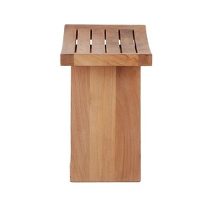 Floating Teak <b>Shower</b> Stool in Natural Teak Wood with Portable Waterproof Bath Chair <b>Seat</b> Bathroom <b>Shower</b> Bench - Product Image 3
