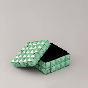Green Shade Bone <b>Trunk</b> Jewelry Organizer <b>Box</b> 3.25x6x6 - Product Image 1