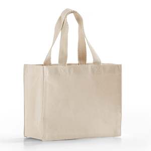 Small <b>Square</b> Canvas Tote Bags with Solid Color Pattern-TF225 - Product Image 2