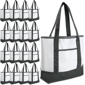 Bolsa de lona de Algodón 100% con logotipo personalizado de alta calidad, cierre de hombro reutilizable, bolsa de tela de compras multiusos de tamaño mediano - Product Image 3