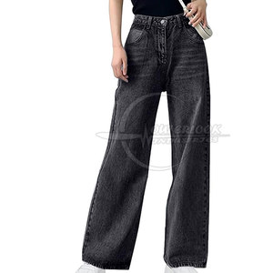 Pantalones vaqueros de pierna ancha hechos a medida pantalones vaqueros de pierna ancha holgados para mujer recién llegados personalizados - Product Image 5
