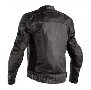 Chaqueta de Cuero Negra de Invierno para Hombre, Chaqueta de Motero de Piel de Cordero Marrón OEM, Chaqueta de Motociclista de Cuero Genuino para Hombre - Product Image 2