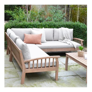 Juego de sofás de madera de teca de diseño moderno para uso en el balcón - Product Image 6