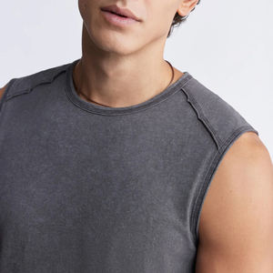 Meilleur prix séchage rapide débardeur pour hommes nouveau Design sans manches Gym débardeur décontracté respirant tricoté vêtements d'été - Product Image 6