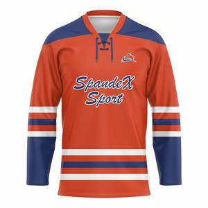 Servicio de Diseño Personalizado OEM Premium para Camisetas de Hockey, 100% Poliéster, Transpirable, Ecológico, Anti-UV, Absorbe la Humedad, para Club de Hockey sobre Hielo - Product Image 1