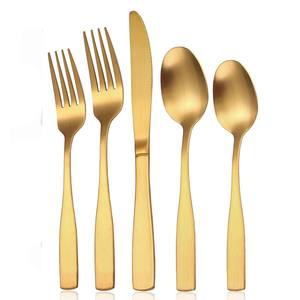 Robusto Fabricante Mayorista en India, cubiertos lisos chapados en oro, cuchara, cuchillo, tenedor, juego de cubiertos para cena y fiesta - Product Image 1
