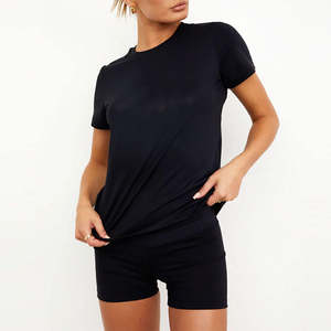 Camiseta Casual de Verano para Mujer, Manga Corta, Cuello Redondo, Jersey, Personalizada, Talla Grande con Logotipo Bordado - Product Image 5