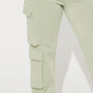 Women's High Waist Elastic Casual Hip Hop Cargo Pants Good Quality Streetwear <b>Trousers</b> for <b>Winter</b> Flat Front Style - Product Image 3