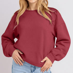 Sweat-shirt pour femme, nouveau style, couleur et taille personnalisées, sweat-shirt uni pour femme, vente en gros, sweat-shirt chaud à col rond pour l'hiver. - Product Image 3