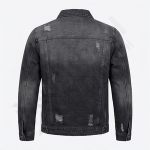 High Quality Custom 100% Cotton Denim Covered Button Closure Vintage Stone Washed Indigo Stand Bomber <b>Trucker</b> <b>Jacket</b> Winter - Product Image 2