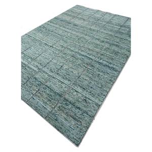 Alfombra de Lana Azul a Rayas Tejida a Mano Blythe AIWL-3059 de Gran Tamaño para Decoración de Sala de Estar y Pasillo - Product Image 2