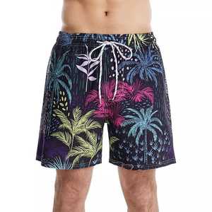 Shorts de Baño para Hombre, Estilo Urbano, Cintura Media, Cordón Ajustable, Secado Rápido, Casuales, 100% Algodón - Product Image 4