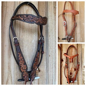 Juego de Cabezada y Pechera de Cuero Repujado Estilo Western para Caballo, para Montar a Caballo, Cuero Western para Caballo - Product Image 3