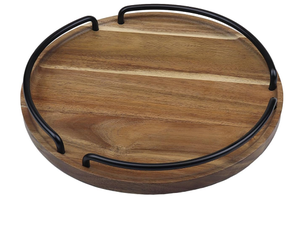 Acacia Wooden <b>Platter</b> and Plates Customized Dessert <b>Platter</b> for Restaurant Kitchen Decorative Rounded Tray Wholesale Exporter - Product Image 1