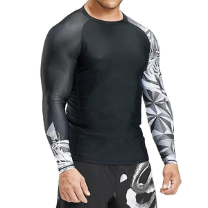 Men's UPF 50+ Breathable Spandex/Polyester Rash Guard UV Quick Dry Athletic Compression <b>Swim</b> <b>Shirt</b> MMA BJJ Fitness Outdoor - Product Image 2