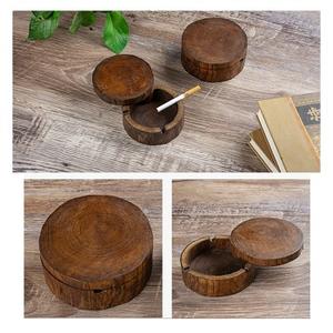 Cendrier à cigares rond en bois durable et lourd pour l'extérieur Décoration écologique pour la maison et le bureau par F.S. International - Product Image 1