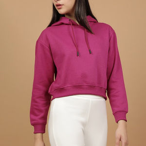 เสื้อครอปแขนยาวคุณภาพสูง ออกแบบเองได้ ระบายอากาศดี สไตล์สตรีทแวร์ สำหรับผู้หญิง เสื้อฮู้ดดี้เปล่า ไซส์พลัส - Product Image 3